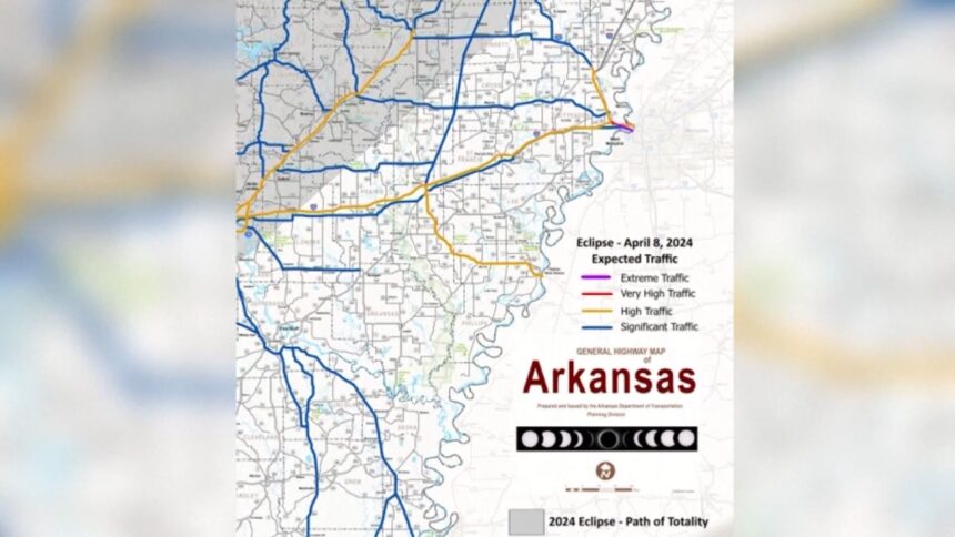 ARDOT releases map showcasing hot spots during total solar eclipse - KYMA