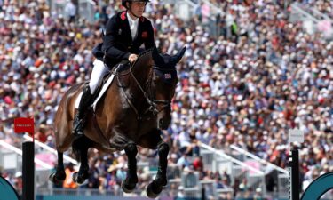 Tom McEwen and horse JL Dublin of Team Great Britain compete during the Eventing Jumping Team Final and Individual Qualifier on day three of the Olympic Games Paris 2024 at Chateau de Versailles on July 29