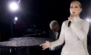 Global superstar Celine Dion performs during Opening Ceremony at 2024 Paris Olympics