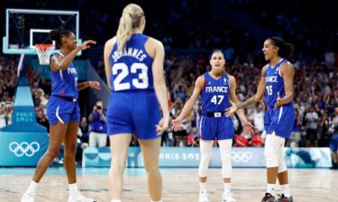 The French national team celebrates vs. Canada