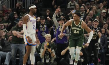 Giannis Antetokounmpo and Shai Gilgeous-Alexander in NBA action