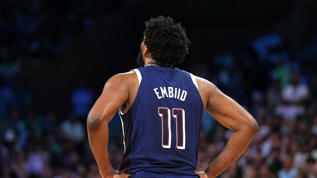 Joel Embiid during U.S. game vs. Serbia