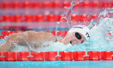 Katie Ledecky competes at the 2024 Paris Games.