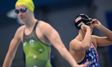 Ariarne Titmus and Katie Ledecky