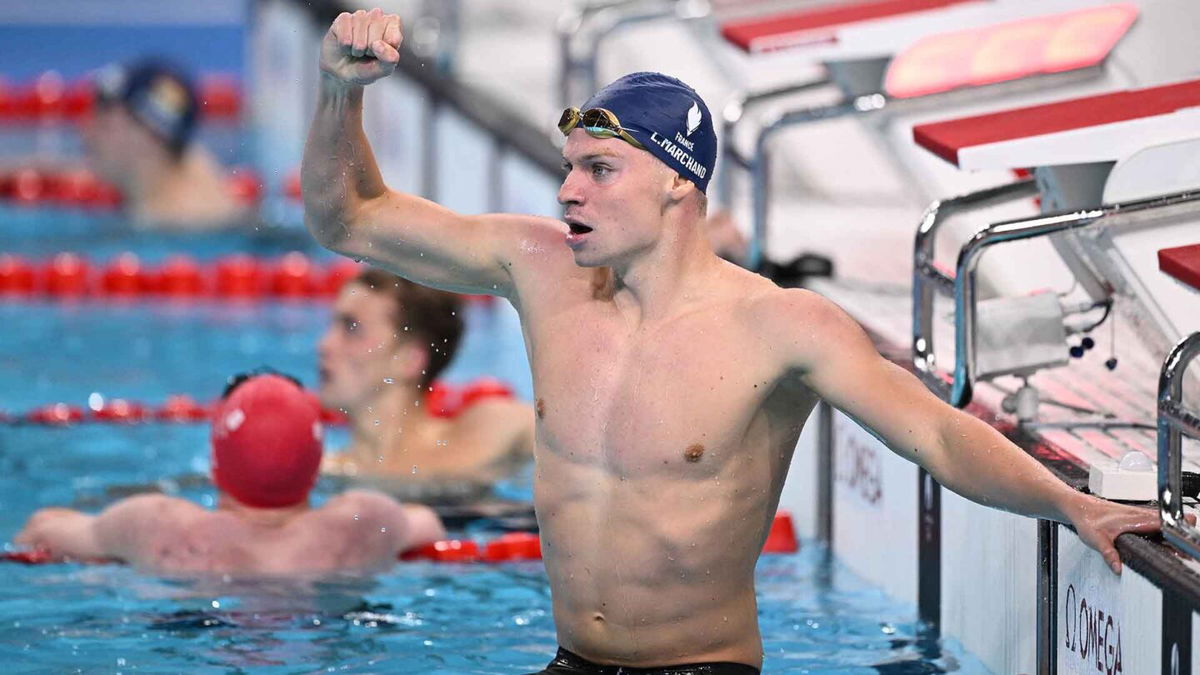 France's Leon Marchand won the men's 400m IM at the Paris Olympics.