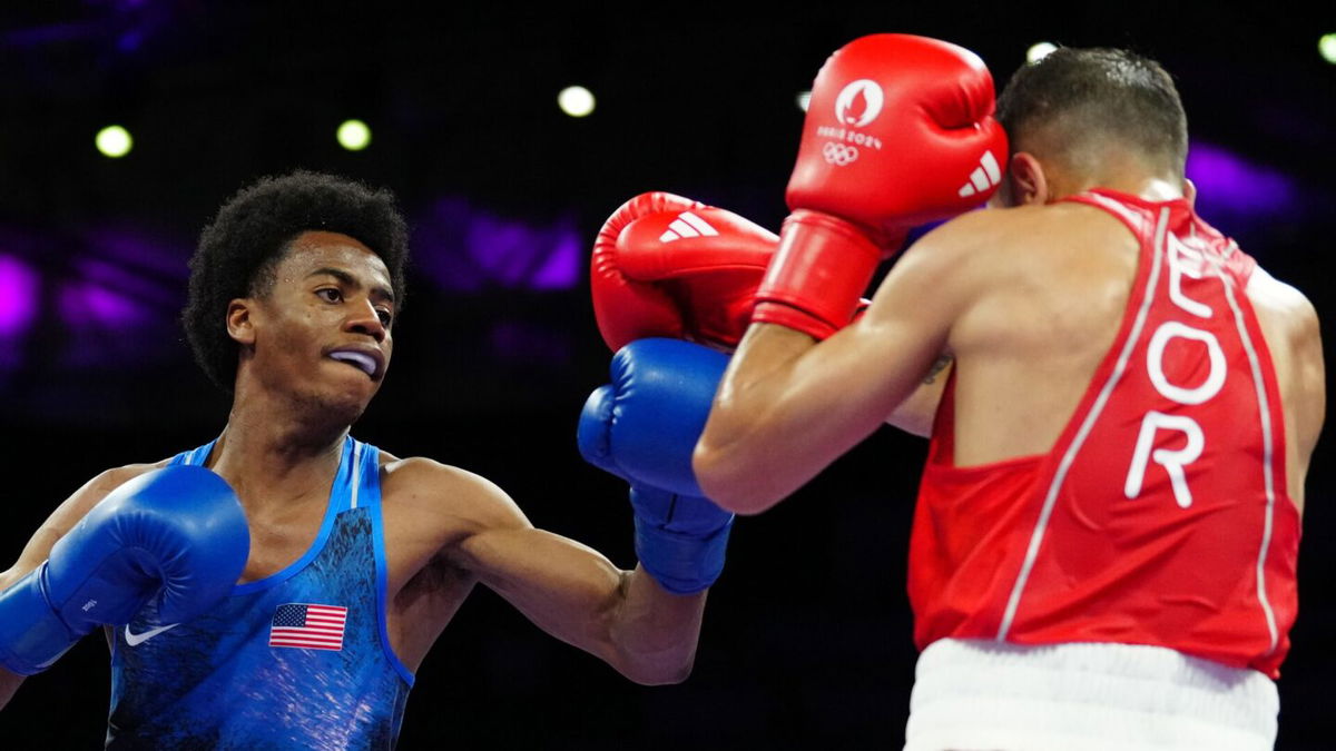 Roscoe Hill boxing at the Paris Olympics