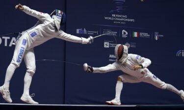 Davide Di Veroli competes against Romain Cannone