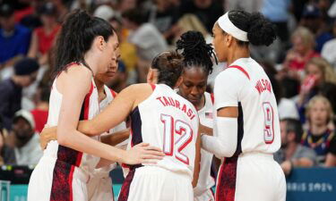 U.S. women's team huddles vs. Japan