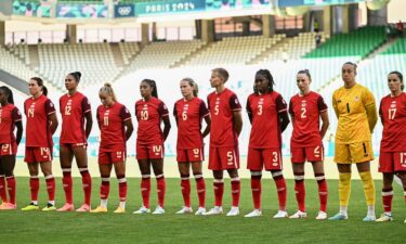 Canada players stand before a match