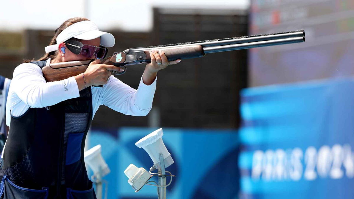 Ruano prepares to shoot in an Olympic event