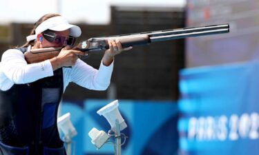 Ruano prepares to shoot in an Olympic event