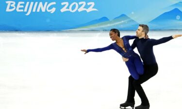 Canada's Vanessa James and Eric Radford during the figure skating mixed pairs free program during the Beijing 2022 Olympic Winter Games.