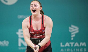 Olivia Reeves celebrates after competing at the 2023 Pan American Games in Santiago