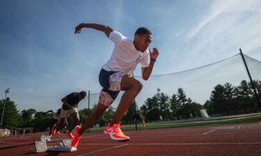 Track star Quincy Wilson is seen at practice at Bullis High School in Potomac