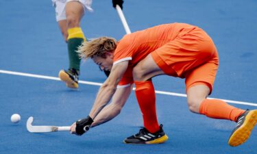 Jip Janssen of Holland during the Olympic Games match between Holland v South Africa at the Stade Olympique Yves du Manoir on July 27