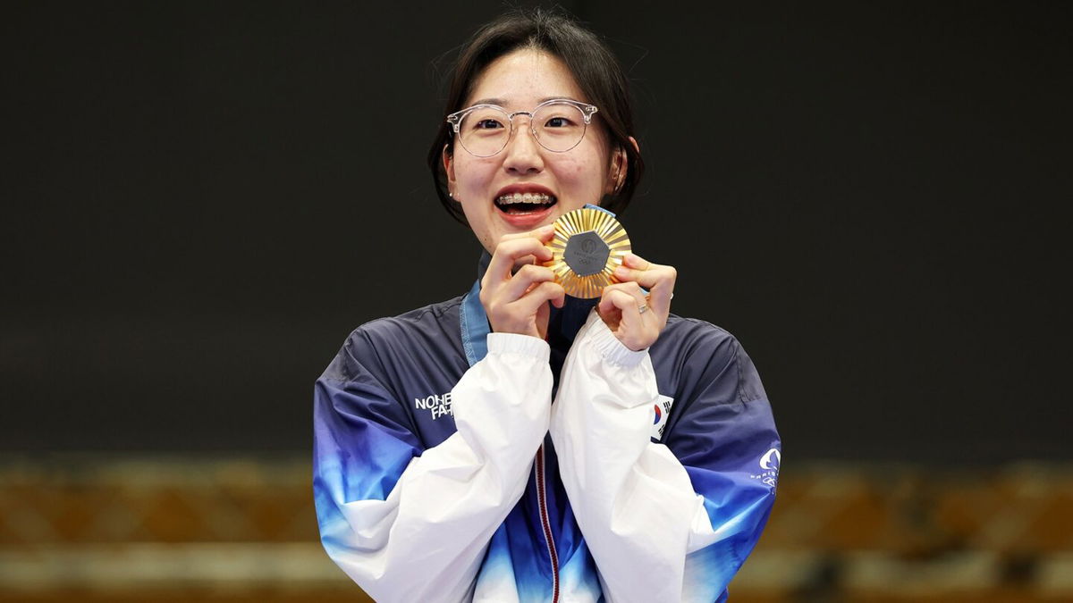 South Korea's Yang Ji-In wins women's sport pistol gold