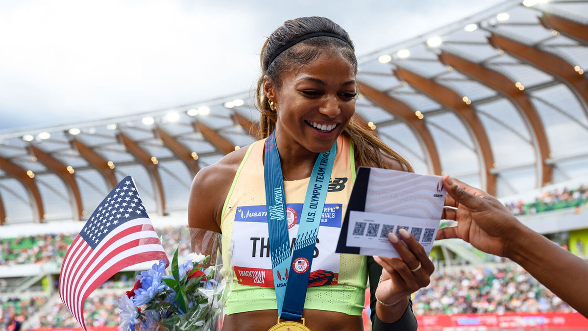 Gabby Thomas at the 2024 U.S. Track and Field Trials