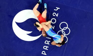 Amit Elor fights her semifinal 68kg wrestling match