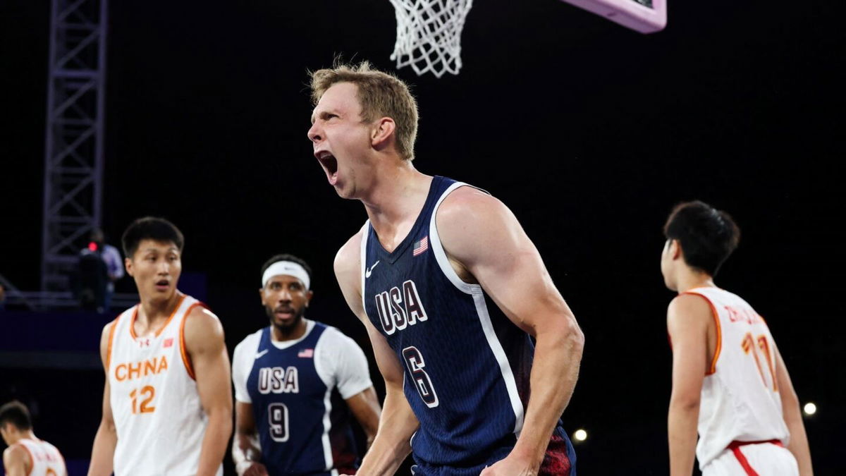 Canyon Barry celebrates U.S. win vs. China