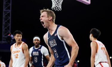 Canyon Barry celebrates U.S. win vs. China