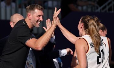 Dirk Nowitzki celebrates German 3x3 basketball team