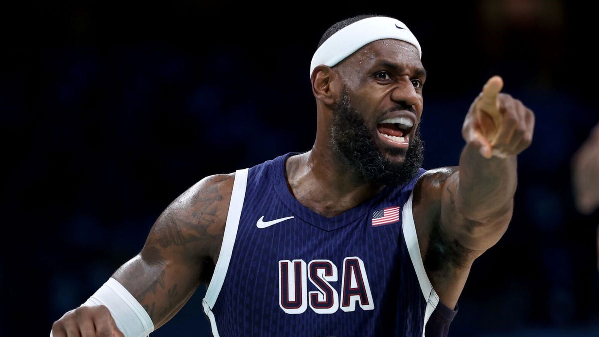 LeBron James points during game vs. Puerto Rico