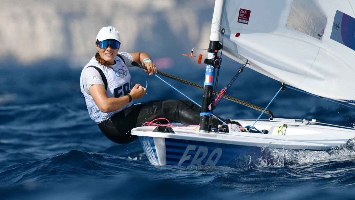 Louise Cervera of France in women's dinghy race