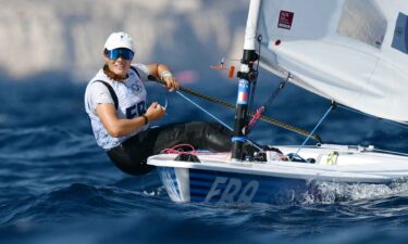 Louise Cervera of France in women's dinghy race