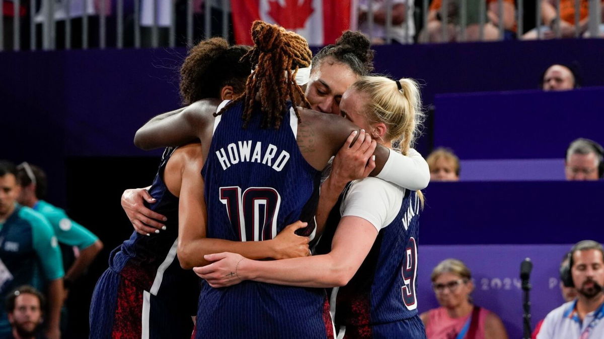 U.S. women's 3x3 team celebrates bronze medal win over Canada