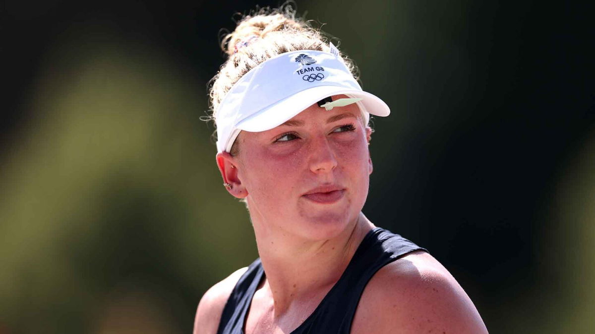 Kerenza Bryson looks on in the laser run of the women's modern pentathlon.