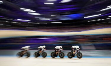 U.S. women's team pursuit races in the qualification round.