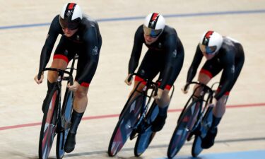 Great Britain sets a world record during the women's team sprint qualification round.