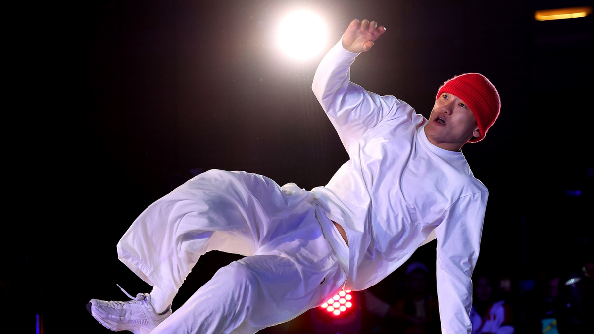 Phil Wizard of Canada competes against American B-Boy Jeffro on Day 15 of the 2023 Pan Am Games on November 4