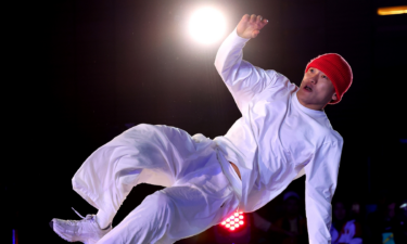 Phil Wizard of Canada competes against American B-Boy Jeffro on Day 15 of the 2023 Pan Am Games on November 4