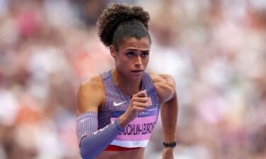 Sydney McLaughlin-Levrone of Team United States competes during the Women's 400m Hurdles Round 1 at Stade de France.