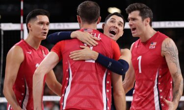 Erik Shoji of the United States reacts during the Men's Preliminary Round - Pool C match between the United States and Japan on day seven of the Olympic Games.