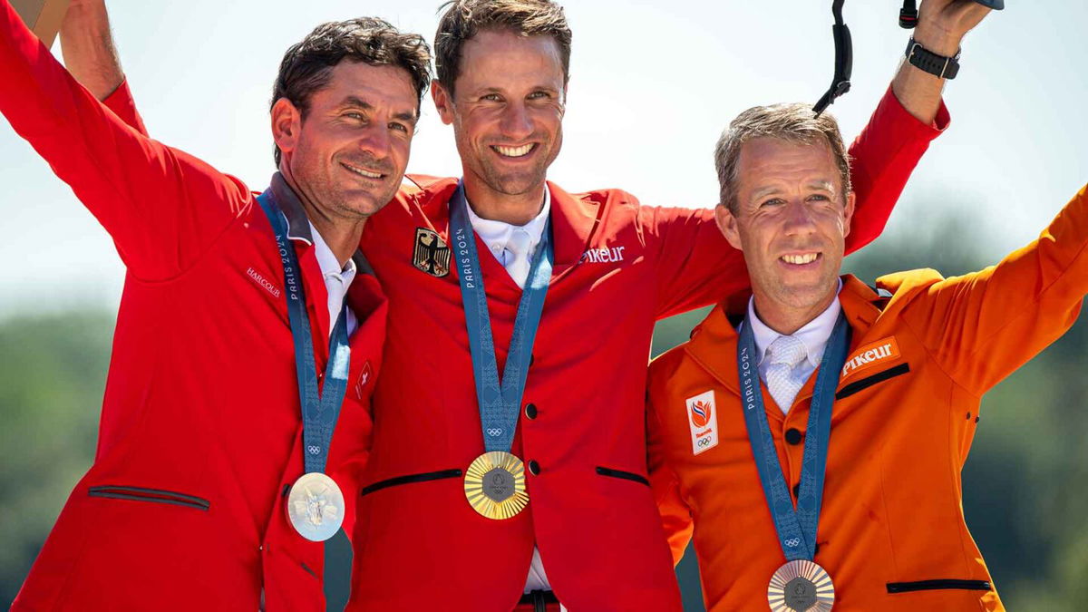 Silver medalist Steve Guerdat of Team Switzerland