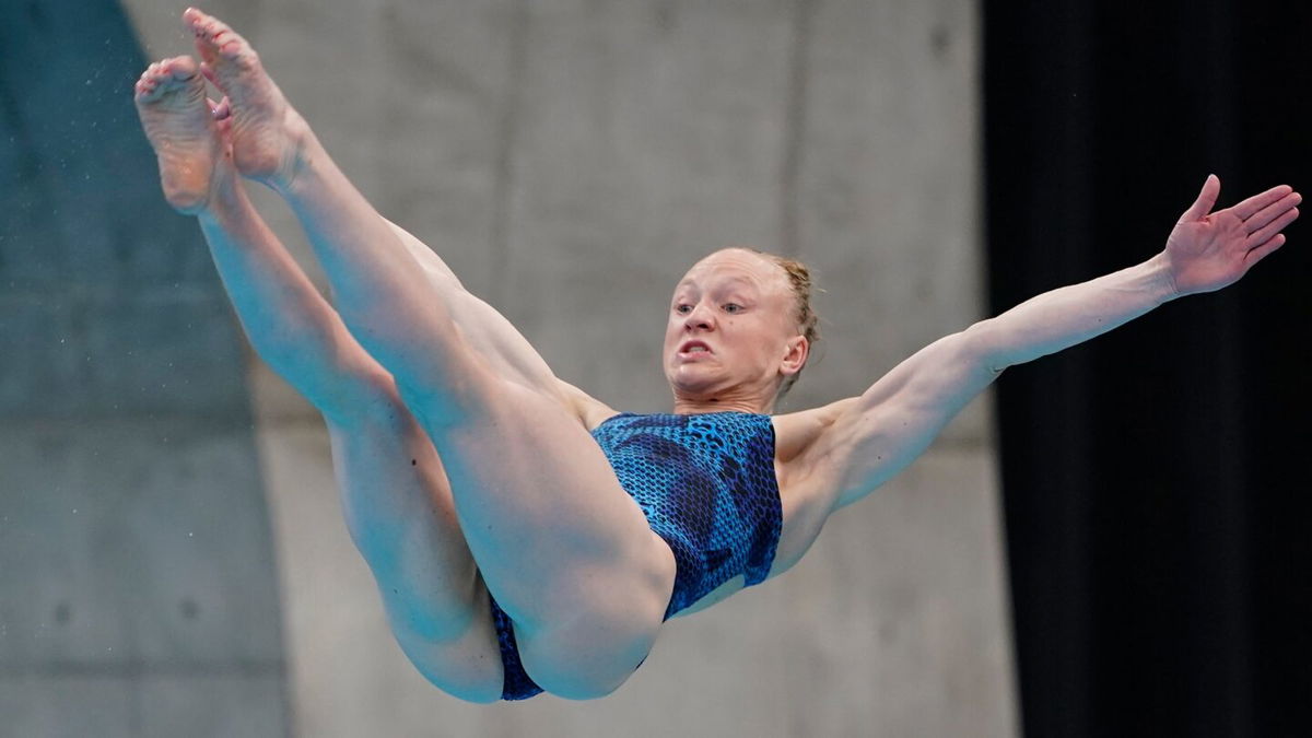 Sarah Bacon performs a dive