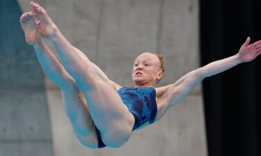 Sarah Bacon performs a dive