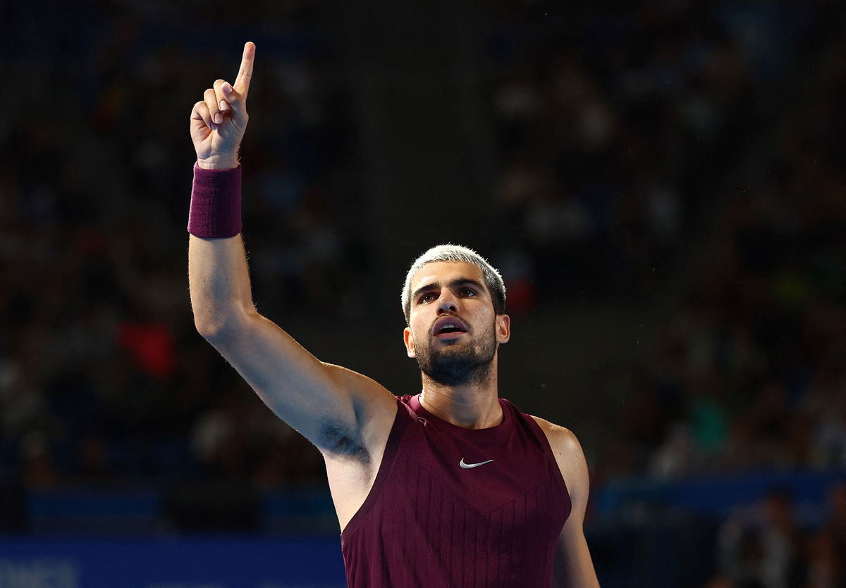 <i>Issei Kato/Reuters via CNN Newsource</i><br/>Carlos Alcaraz appears to have overcome his small injury concern.