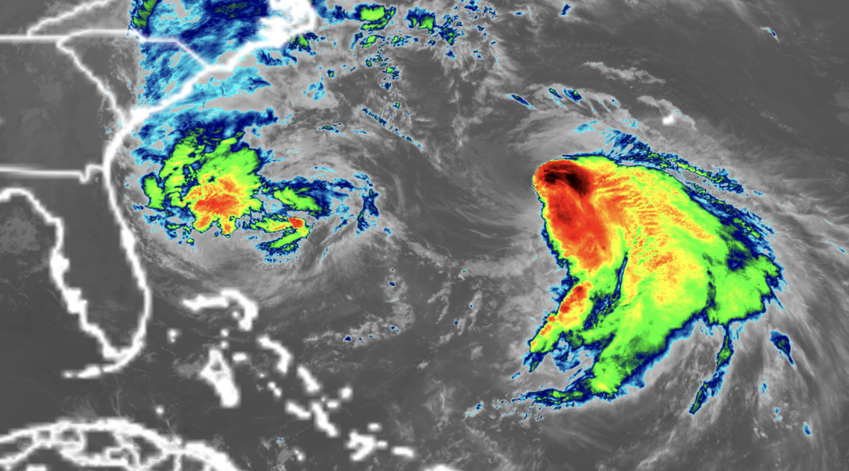 Tropical Storm Imelda is strengthening north of the Bahamas.