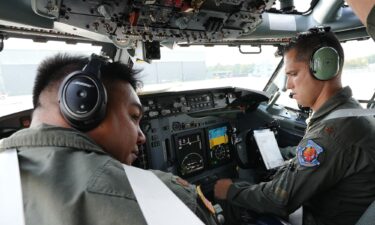 A NATO E-3 Sentry early warning and control aircraft stationed at Geilenkirchen airbase in Germany.