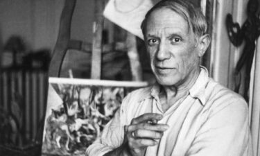 Pablo Picasso in his Paris studio in 1920