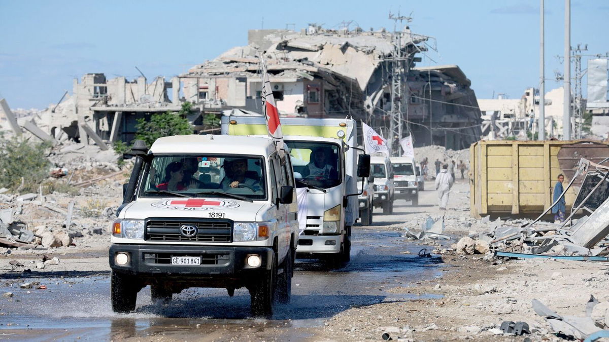 <i>Abdallah F.s. Alattar/Anadolu/Getty Images via CNN Newsource</i><br/>The Israeli army handed over the bodies of Palestinians to the International Committee of the Red Cross (ICRC)