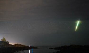 The Draconid meteor shower lights up the night sky in October 2021.