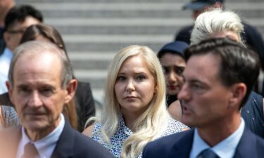 The late Virginia Giuffre is seen exiting from federal court in New York in August 2019.