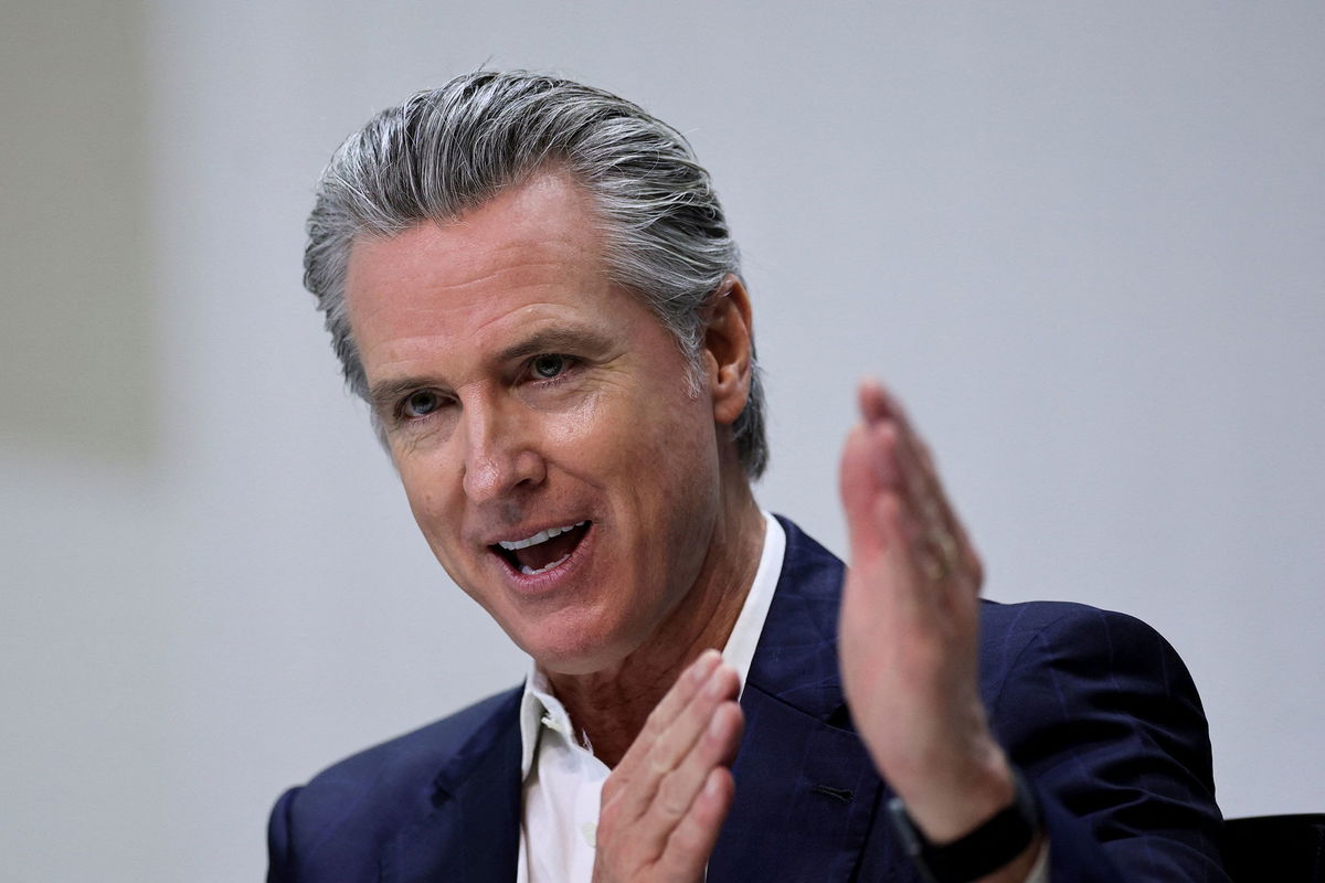 California Governor Gavin Newsom at a press conference