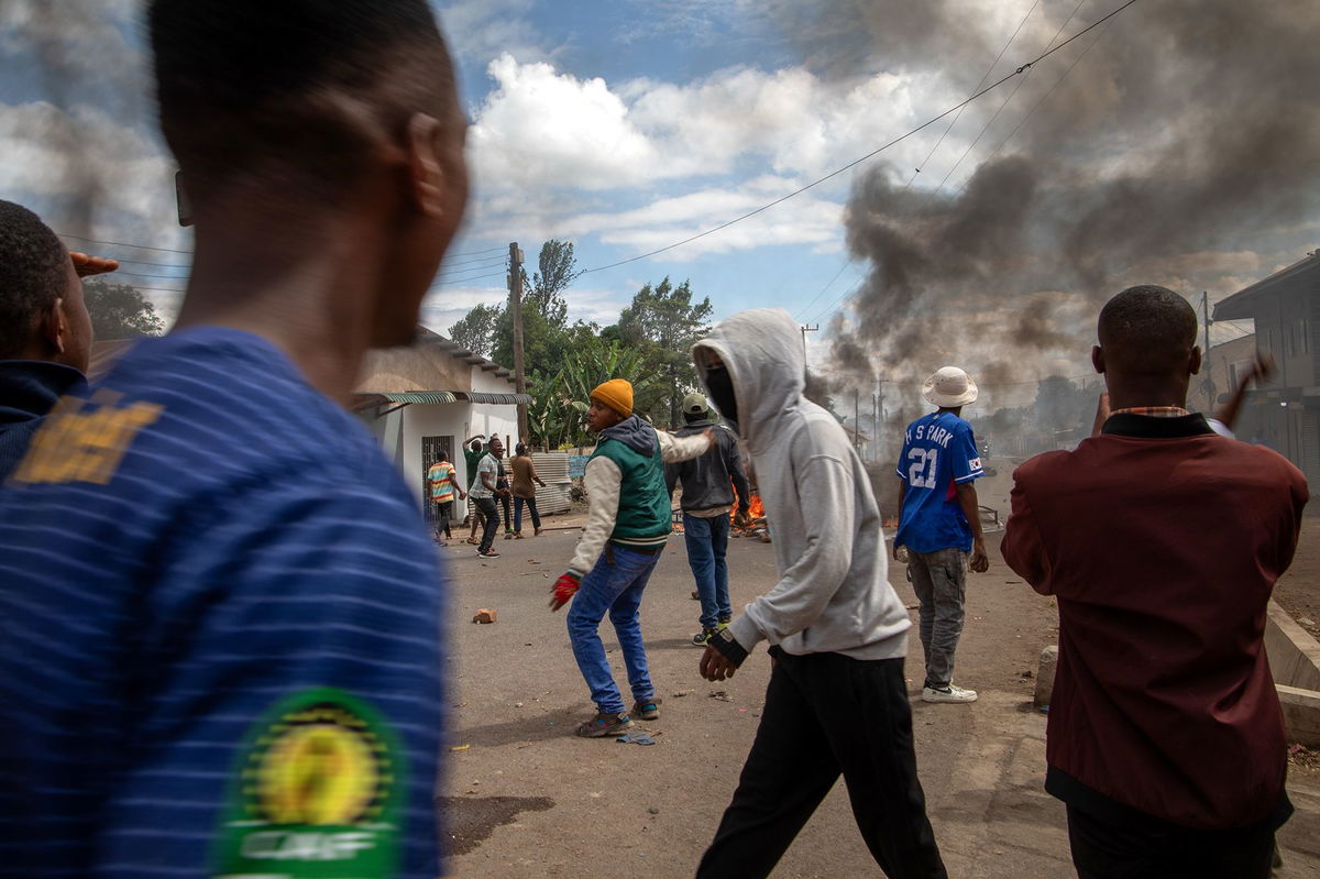 People protest in the streets of Arusha