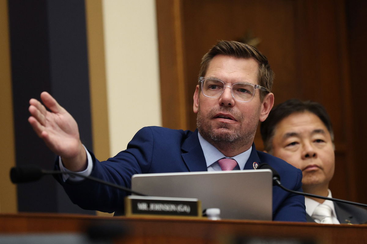 US Rep. Eric Swalwell speaks during a House Judiciary Committee hearing in the Rayburn House Office Building in Washington