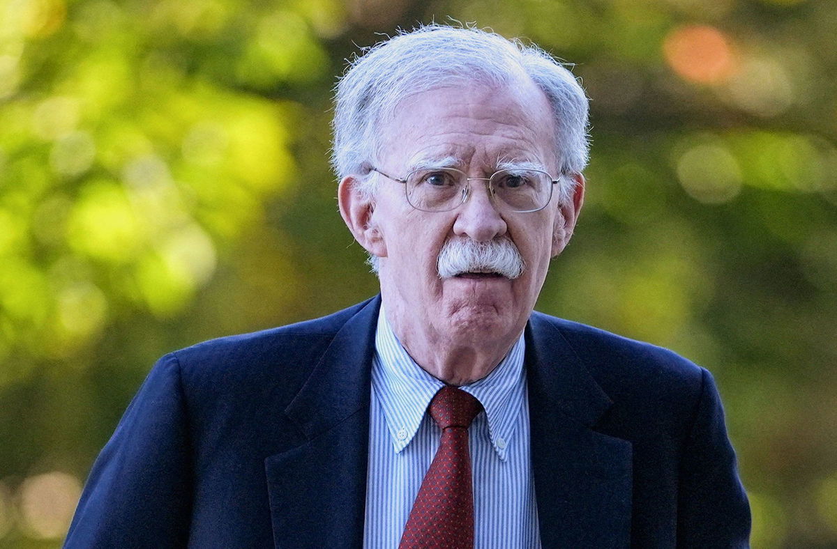 Former White House national security adviser John Bolton arrives at US District Court for the District of Maryland